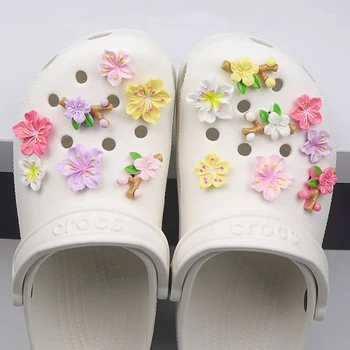 Caliente de la Moda de Encantos para los Crocs Creativo Ramas y Flores Zuecos Zapatos de Hebilla Lindo Croc Accesorios de Decoración para las Niñas de Regalo Imagen