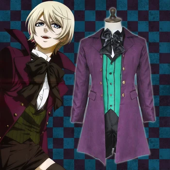 El Anime de Black Butler 2 Kuroshitsuji Alois Trancy Uniforme Trajes Trajes Cosplay Conjunto Completo (Exterior Chaleco Camisa de los pantalones Cortos de la pajarita) Imagen
